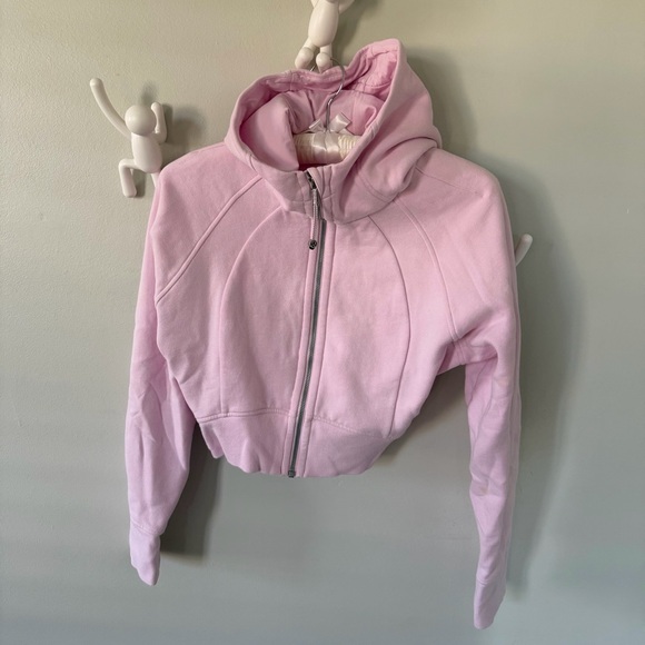 Lululemon Scuba Full Zip Cropped Hoodie Color - pink - Picture 2 of 6